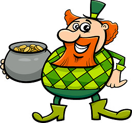 Image showing leprechaun with gold cartoon