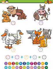 Image showing cartoon math task for children