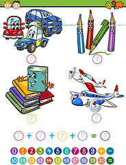 Image showing cartoon math task for kids