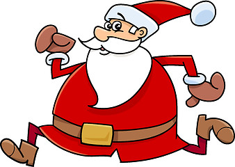 Image showing running santa claus cartoon