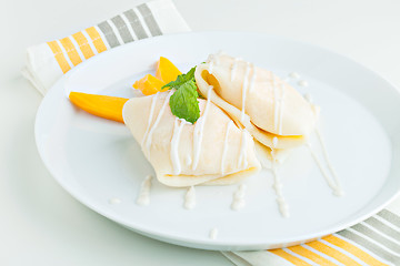 Image showing Mango Sticky Rice Crepes