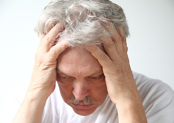 Image showing deeply depressed older man  