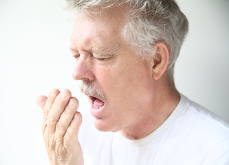 Image showing senior man about to sneeze