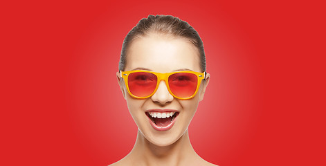 Image showing happy screaming teenage girl in shades