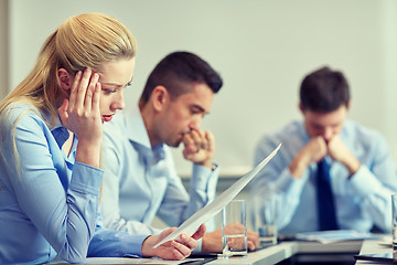 Image showing business people having problem in office