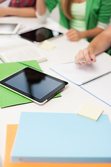 Image showing close up of high school students with tablet pc