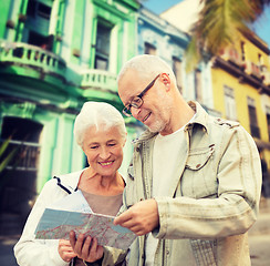 Image showing senior couple over latin american city street