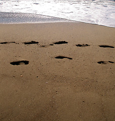 Image showing footprints in the sand