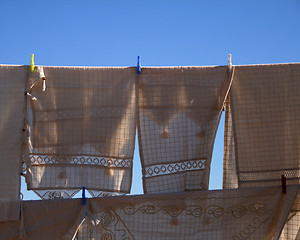 Image showing Towels At Beach