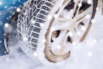 Image showing closeup of car wheel