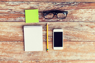 Image showing close up of office stuff on table