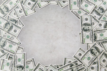 Image showing close up of dollar money over concrete background
