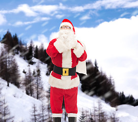 Image showing man in costume of santa claus with bag