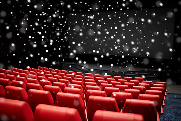 Image showing movie theater or cinema empty auditorium