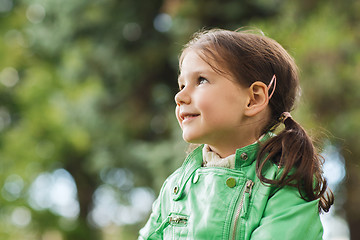 Image showing happy beautiful little girl portrait outdoors