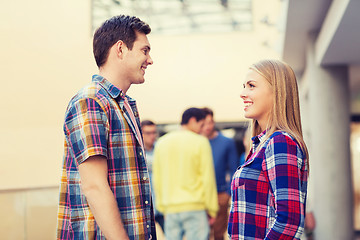 Image showing group of smiling students outdoors