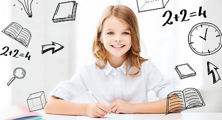 Image showing student girl studying at school