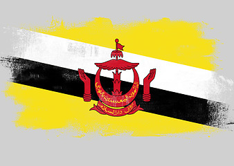 Image showing Flag of Brunei painted with brush