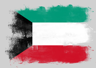 Image showing Flag of Kuwait painted with brush