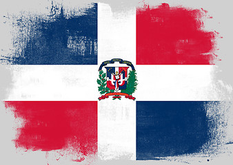 Image showing Flag of Dominican Republic painted with brush