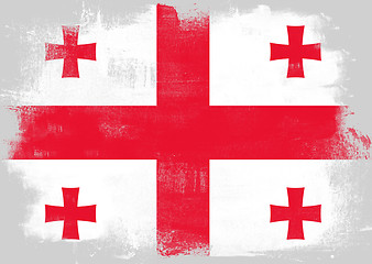 Image showing Flag of Georgia painted with brush