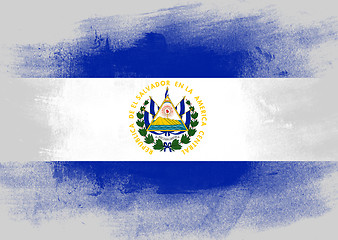 Image showing Flag of El Salvador painted with brush