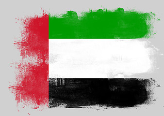 Image showing Flag of United Arab Emirates painted with brush