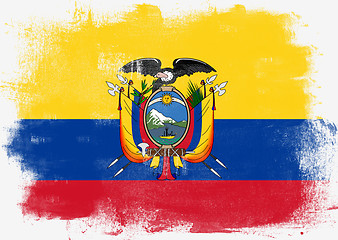 Image showing Flag of Ecuador painted with brush