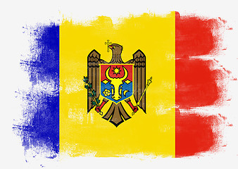 Image showing Flag of Moldova painted with brush