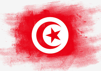 Image showing Flag of Tunisia painted with brush