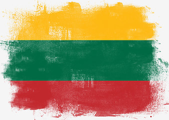 Image showing Flag of Lithuania painted with brush