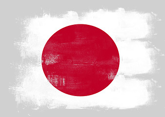 Image showing Flag of Japan painted with brush