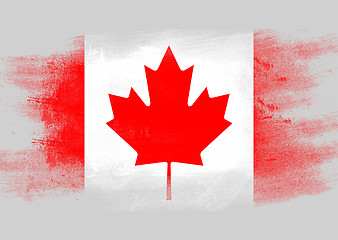 Image showing Flag of Canada painted with brush