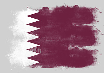 Image showing Flag of Qatar painted with brush