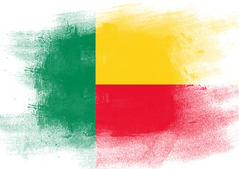 Image showing Flag of Benin painted with brush