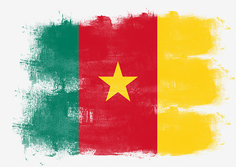 Image showing Flag of Cameroon painted with brush