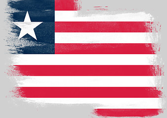 Image showing Flag of Liberia painted with brush