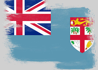 Image showing Flag of Fiji painted with brush