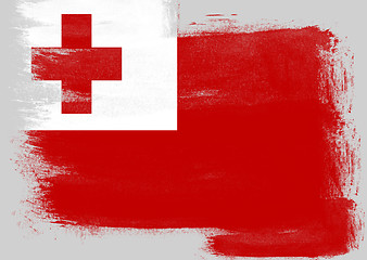 Image showing Flag of Tonga painted with brush