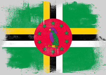 Image showing Flag of Dominica painted with brush