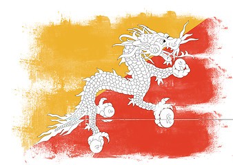 Image showing Flag of Bhutan painted with brush