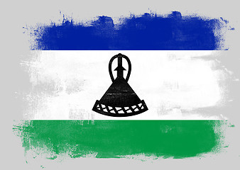 Image showing Flag of Lesotho painted with brush