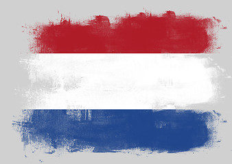 Image showing Flag of Netherlands painted with brush