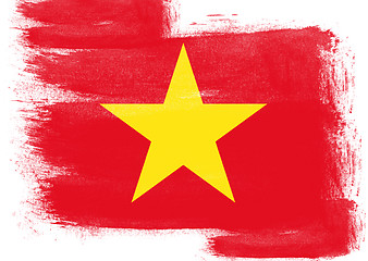 Image showing Flag of Vietnam painted with brush