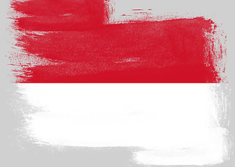 Image showing Flag of Indonesia painted with brush