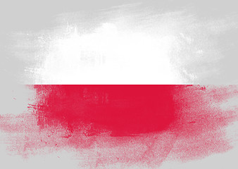 Image showing Flag of Poland painted with brush