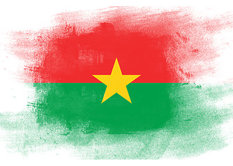 Image showing Flag of Burkina Faso painted with brush