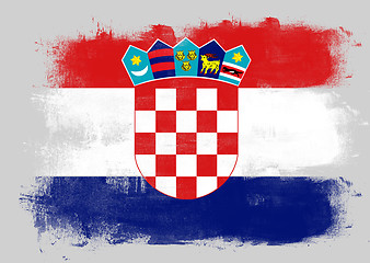 Image showing Flag of Croatia painted with brush