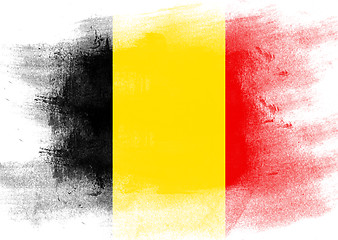 Image showing Flag of Belgium painted with brush