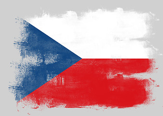 Image showing Flag of Czech Republic painted with brush